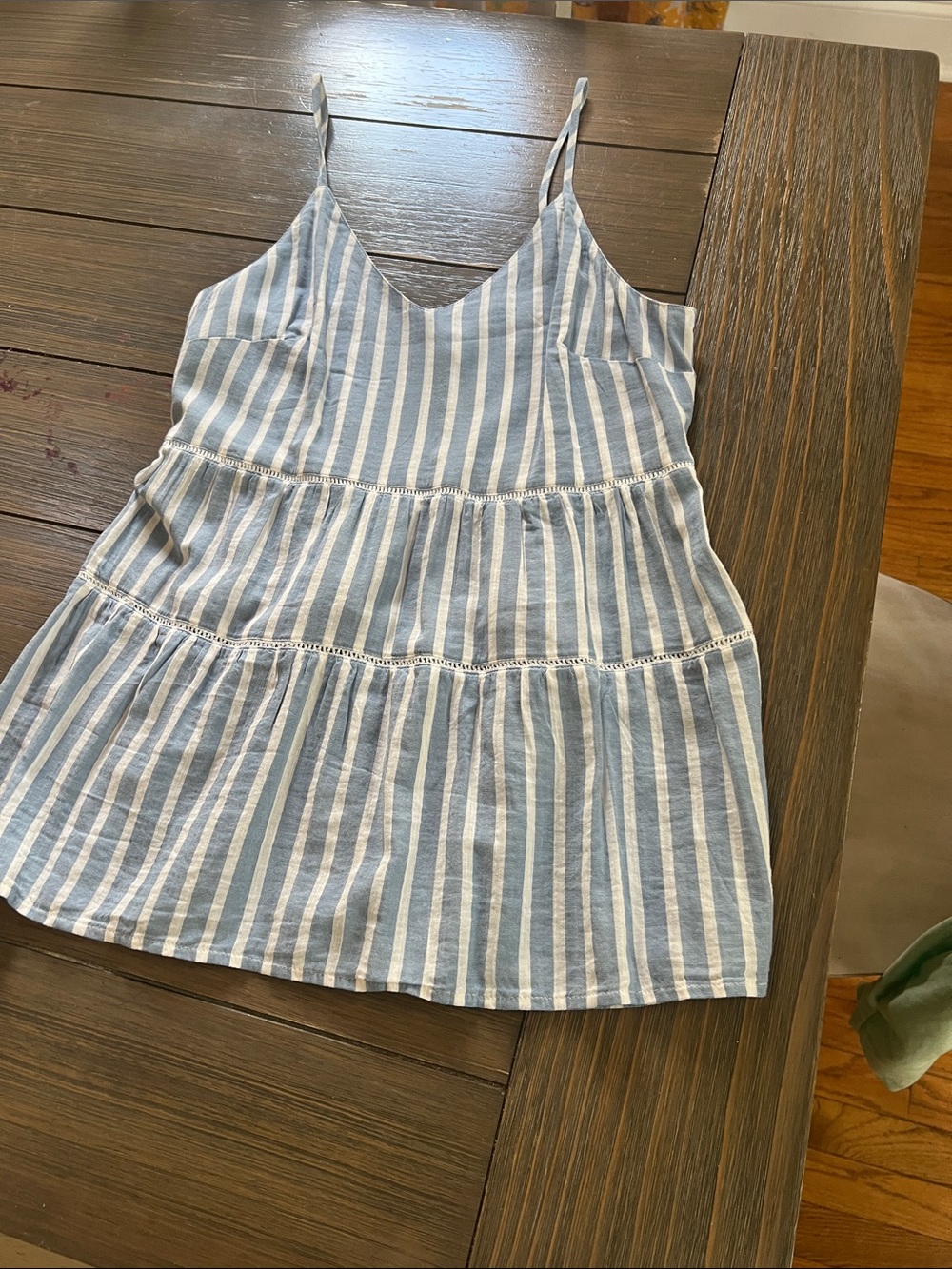 Old Navy Blue & White Striped Tiered Spaghetti Strap Tank